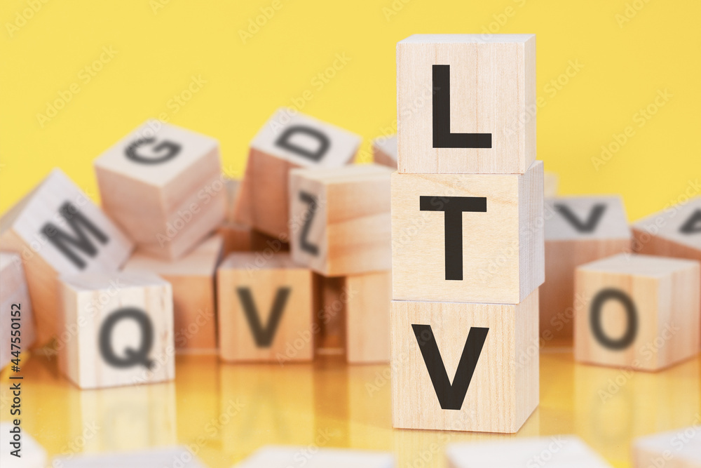acronym LTV from wooden blocks with letters, concept acronym LTV from wooden blocks with letters, concept