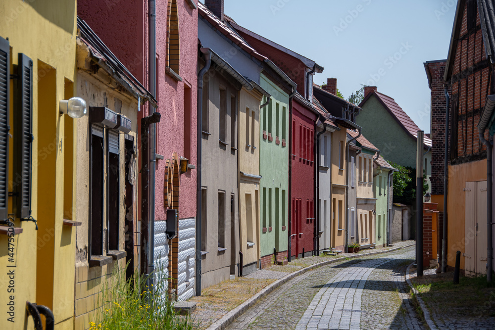 Colorful houses in the small Baltic town of Barth