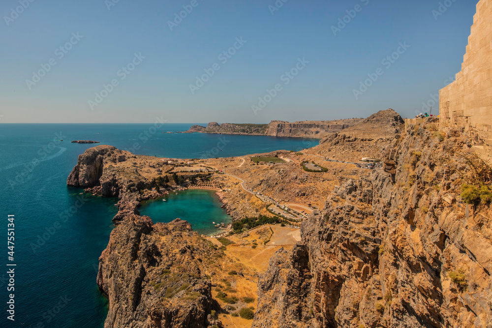 Lindos Rhodes, view from the Acropolis 