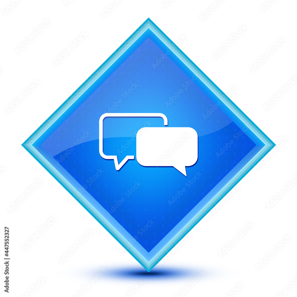 Fototapeta premium Testimonials icon isolated on special blue diamond button illustration