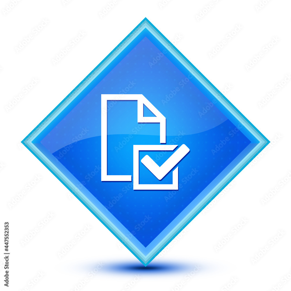 Survey(Checklist icon) icon isolated on special blue diamond button illustration Survey(Checklist icon) icon isolated on special blue diamond button illustration
