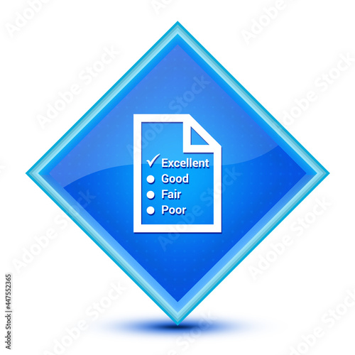 Survey (questionnaire icon) icon isolated on special blue diamond button illustration