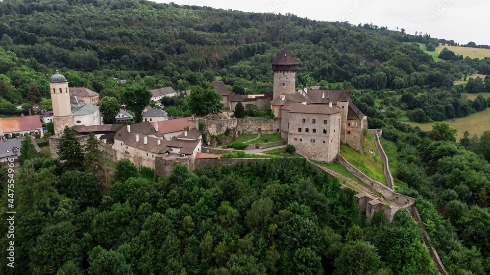 Sovinec castle taken from a drone