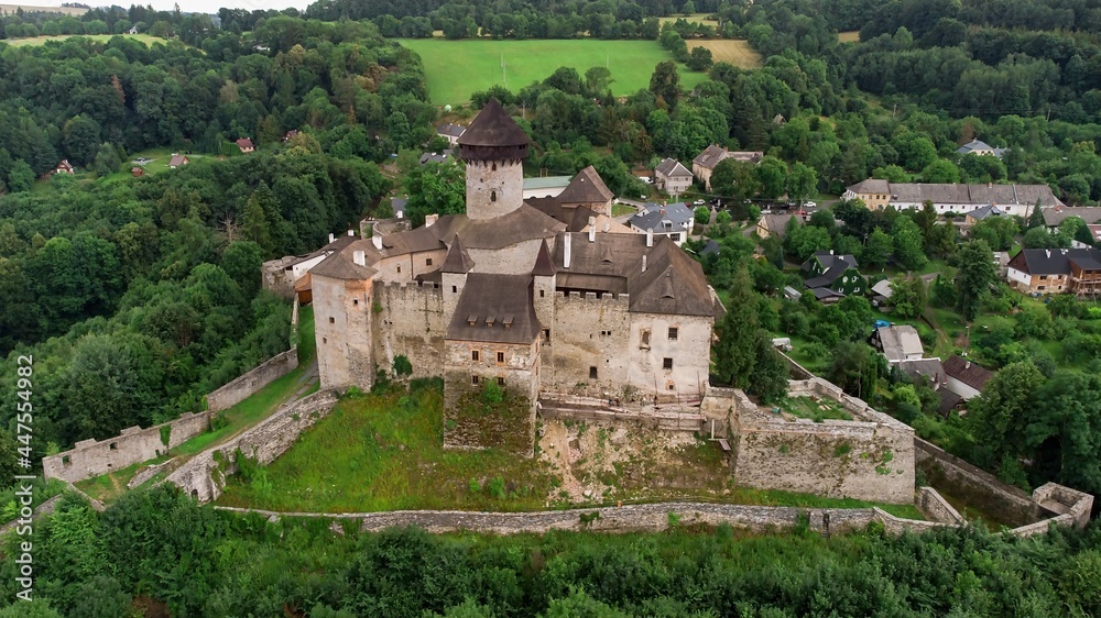 Sovinec castle taken from a drone