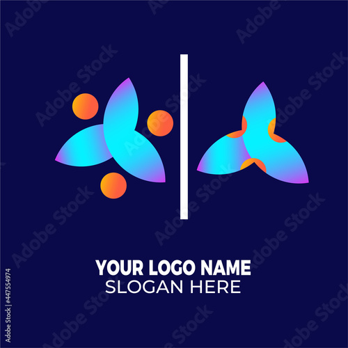 modern gradient Business Corporate technology symbol logo design concept vector  