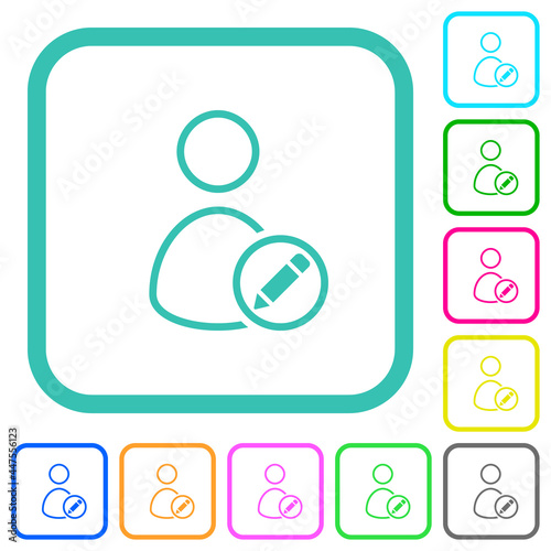 Rename user outline vivid colored flat icons