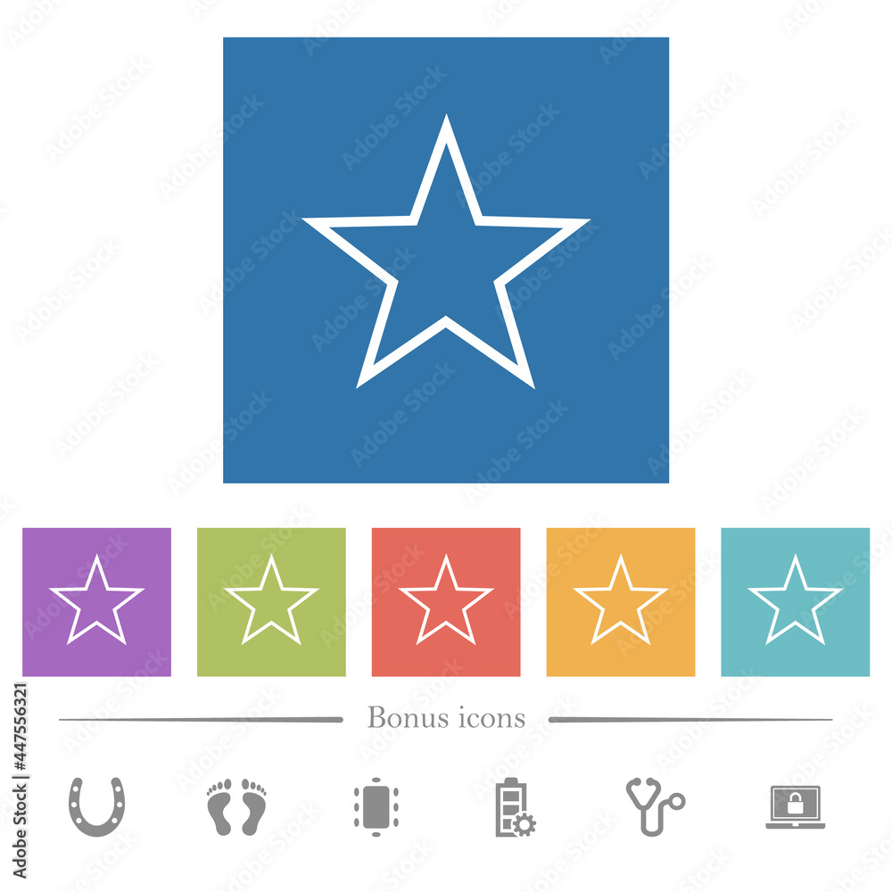 Favorite outline flat white icons in square backgrounds Favorite outline flat white icons in square backgrounds