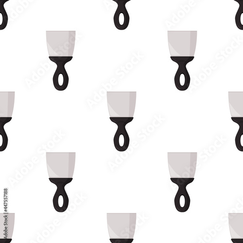 Simple trowel vector background. Hand tool for repair seamless pattern.