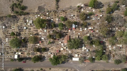 top view of a pantheon in a mexican town