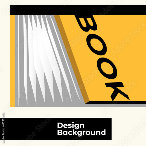 Vector flat abstract illustration in the minimalism style with the image of cover of an open book. Square format. There is an empty space for text. It can be used in web design, banners, posters. photo