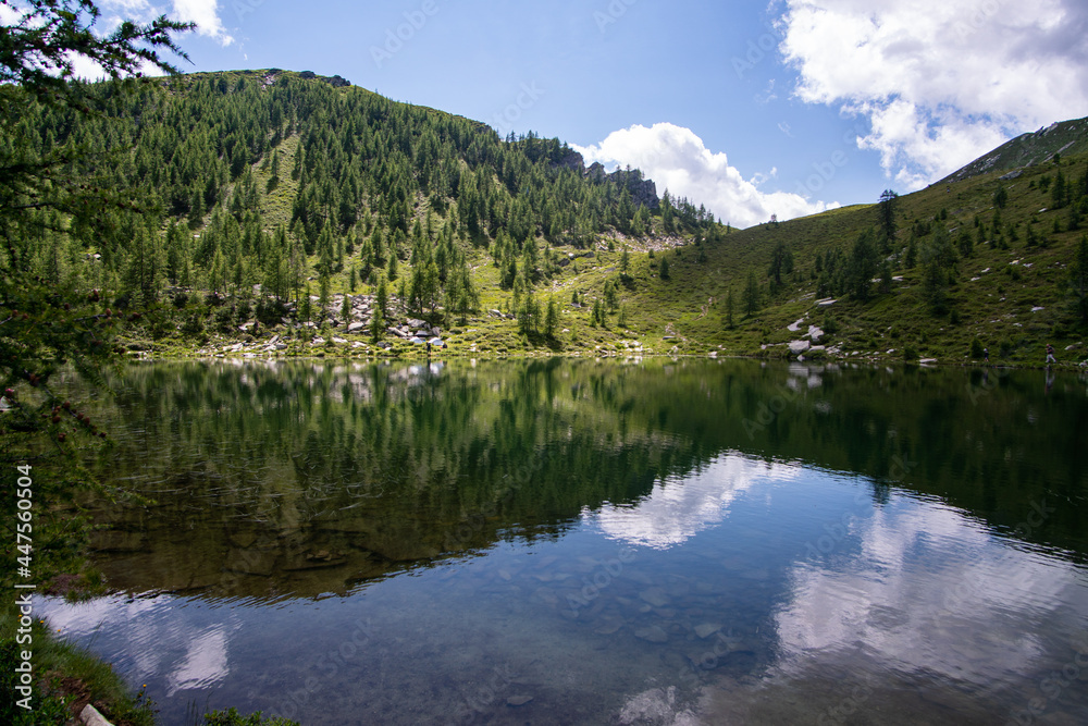Laghetto dei Salei a beautiful alpine lake in Ticino in Switzerland