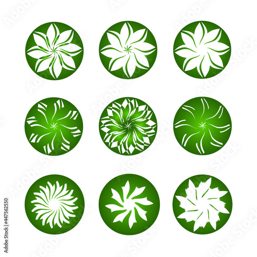 Abstract circle template, the color green