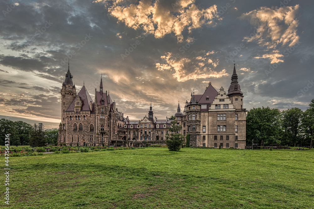 Fototapeta premium Castle in Moszna, near Opole, Silesia, Poland