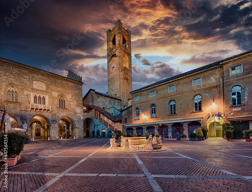 Piazza Vecchia in Bergamo Old town
