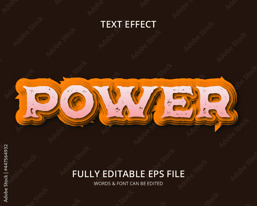 Power text effect fully editable vector