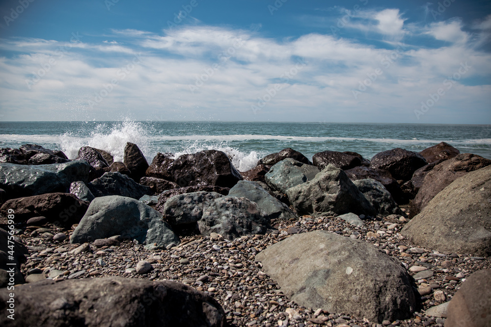 Big stones on the Black Sea beach