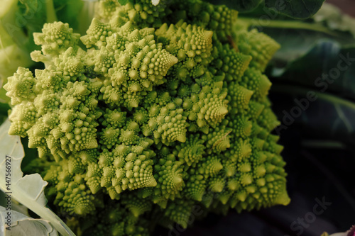A close up of romanesco cauliflower photo