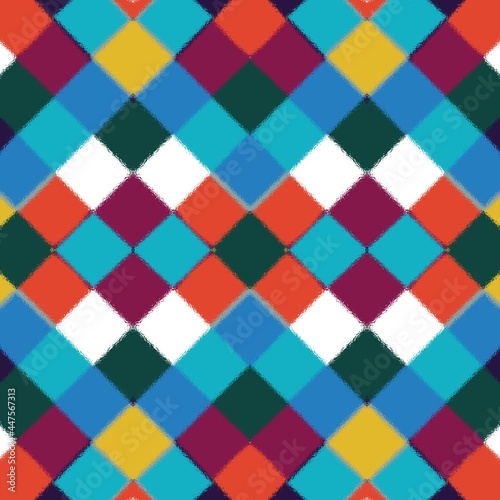 pattern of multicolored triangle patterns
