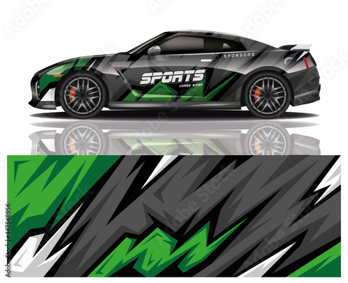 Car decal wrap design vector 