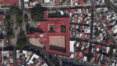top view of former colonial convent in mexico