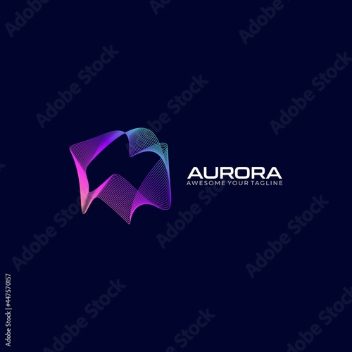 Aurora colorful gradient modern logo concept
