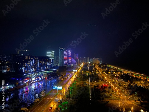 night view of the city. city night. city at night. Batumi.  Georgia.