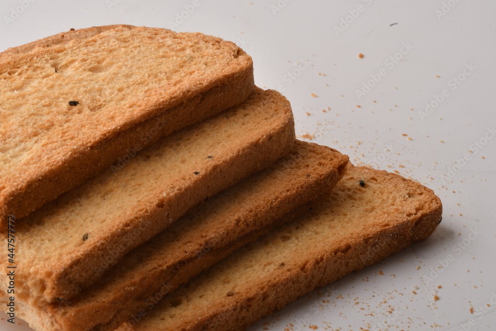Crunchy Rusk or Toast for healthy life.