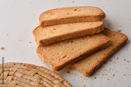 Crunchy Rusk or Toast for healthy life.