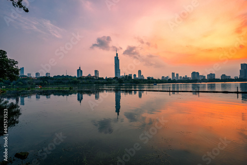 Nanjing City at Sunset in Summer