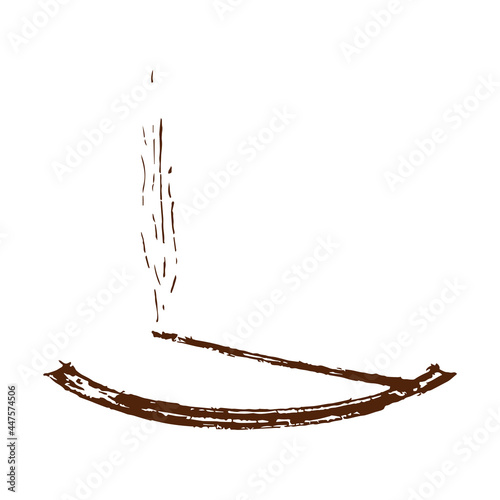 Asian aroma sticks in open sachet. Organic healthy vector illustration isolated on white background. smoky aroma stick on a stand.