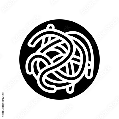 parasitic worms ascaris glyph icon vector. parasitic worms ascaris sign. isolated contour symbol black illustration