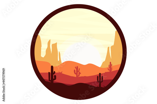 T-shirt deserts are natural cacti color orange and brown