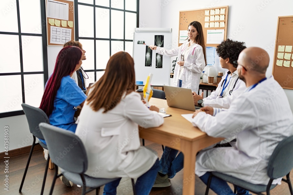 Group of young doctor discussing in a medical meeting at the clinic office. Group of young doctor discussing in a medical meeting at the clinic office.