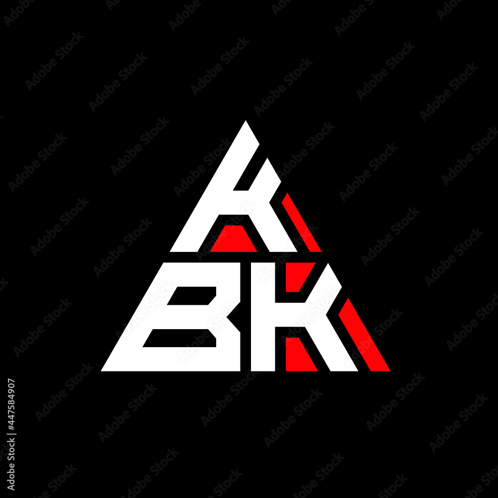 KBK triangle letter logo design with triangle shape. KBK triangle logo