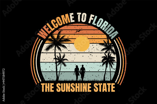 T-shirt people go to the beach title welcome to florida the sunshine state
