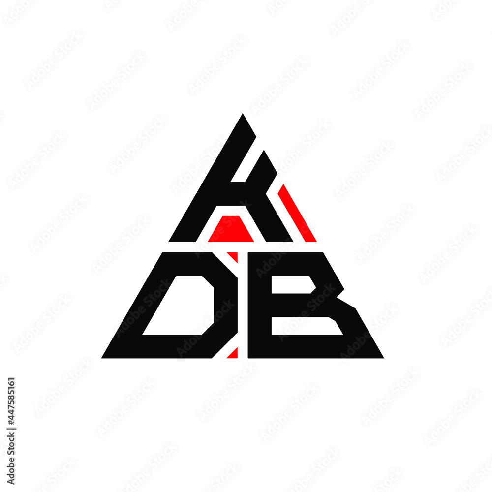 KDB triangle letter logo design with triangle shape. KDB triangle logo
