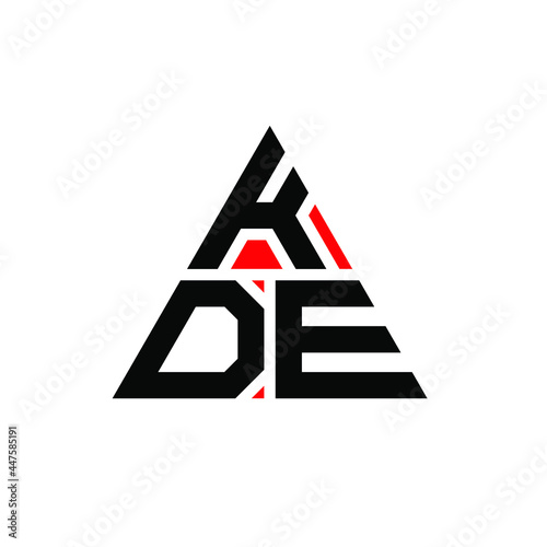 KDE triangle letter logo design with triangle shape. KDE triangle logo design monogram. KDE triangle vector logo template with red color. KDE triangular logo Simple, Elegant, and Luxurious Logo. KDE  photo