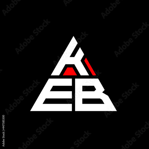 KEB triangle letter logo design with triangle shape. KEB triangle logo design monogram. KEB triangle vector logo template with red color. KEB triangular logo Simple, Elegant, and Luxurious Logo. KEB 