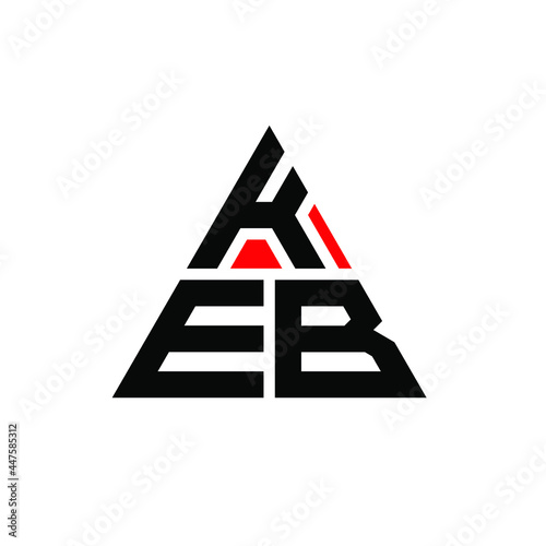 KEB triangle letter logo design with triangle shape. KEB triangle logo design monogram. KEB triangle vector logo template with red color. KEB triangular logo Simple, Elegant, and Luxurious Logo. KEB 