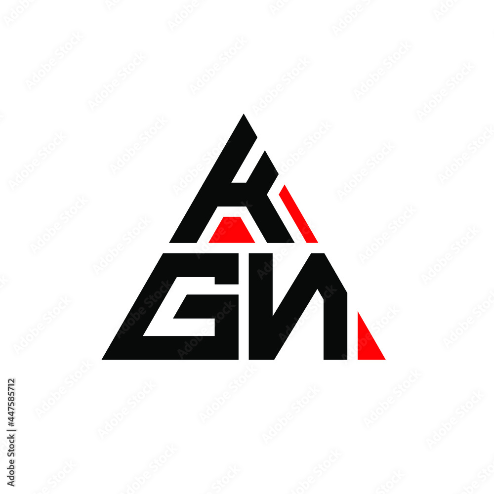 KGN triangle letter logo design with triangle shape. KGN triangle logo design monogram. KGN triangle vector logo template with red color. KGN triangular logo Simple, Elegant, and Luxurious Logo. KGN 