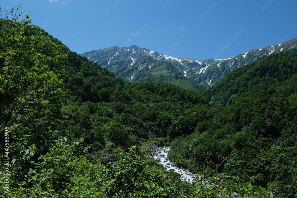 北アルプスの絶景トレイル。日本の雄大な自然。百名山、白馬岳。Amazing trekking area in Japanese North Alps. Mt.Shirouma