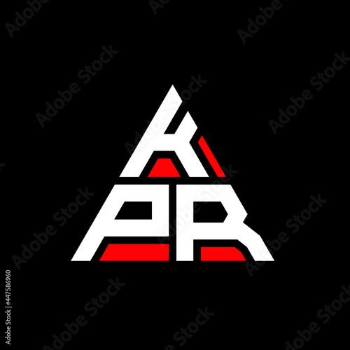 KPR triangle letter logo design with triangle shape. KPR triangle logo design monogram. KPR triangle vector logo template with red color. KPR triangular logo Simple, Elegant, and Luxurious Logo. KPR 