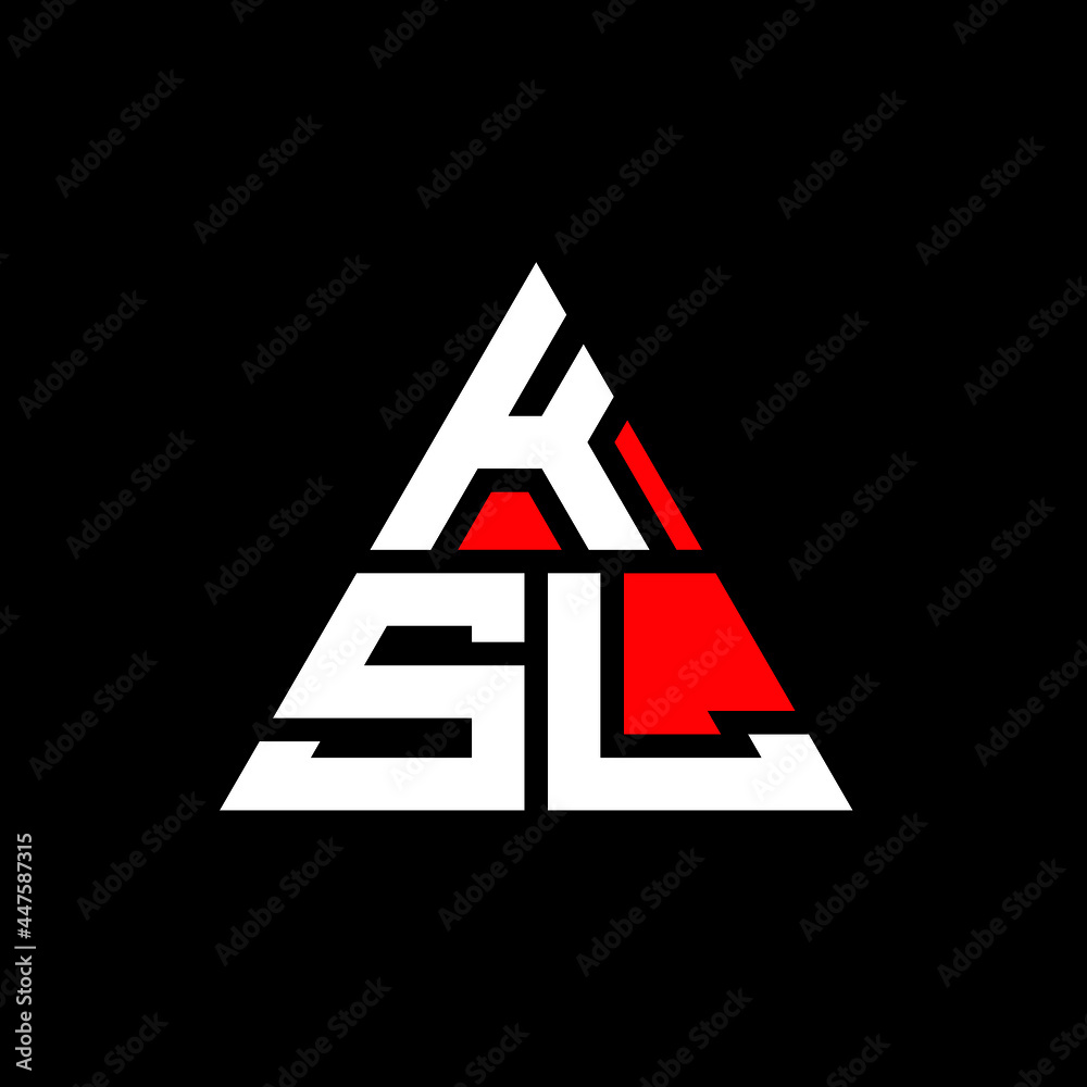 KSL triangle letter logo design with triangle shape. KSL triangle logo