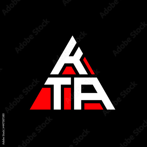 KTA triangle letter logo design with triangle shape. KTA triangle logo design monogram. KTA triangle vector logo template with red color. KTA triangular logo Simple, Elegant, and Luxurious Logo. KTA  photo