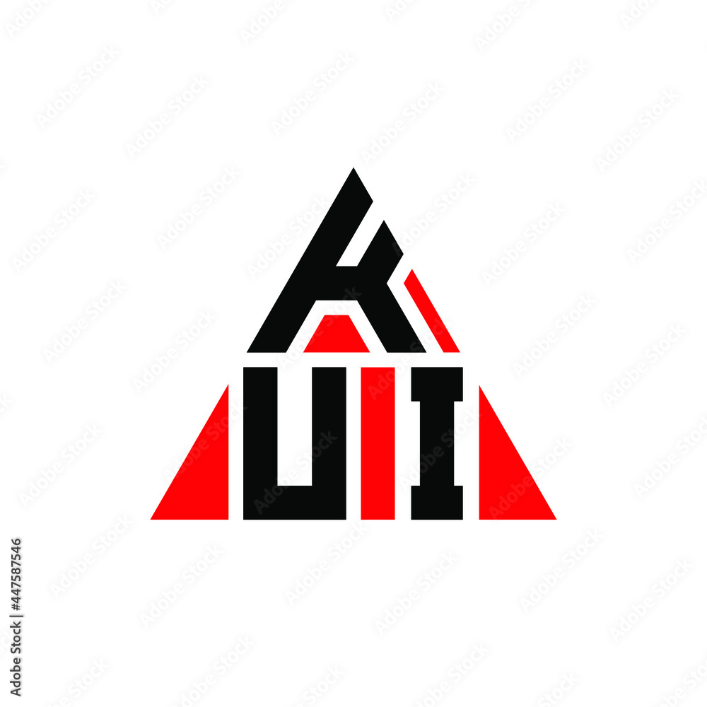 KUI triangle letter logo design with triangle shape. KUI triangle logo