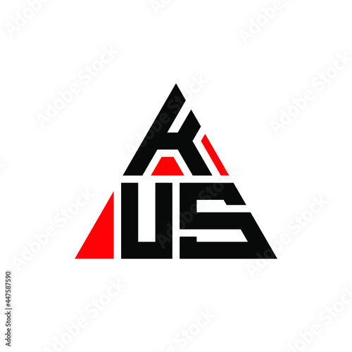 KUS triangle letter logo design with triangle shape. KUS triangle logo design monogram. KUS triangle vector logo template with red color. KUS triangular logo Simple, Elegant, and Luxurious Logo. KUS 