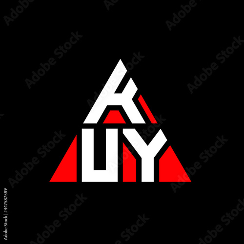 KUY triangle letter logo design with triangle shape. KUY triangle logo design monogram. KUY triangle vector logo template with red color. KUY triangular logo Simple, Elegant, and Luxurious Logo. KUY  photo