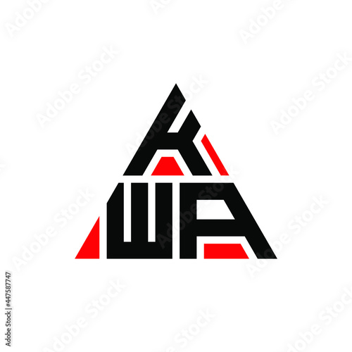 KWA triangle letter logo design with triangle shape. KWA triangle logo design monogram. KWA triangle vector logo template with red color. KWA triangular logo Simple, Elegant, and Luxurious Logo. KWA 
