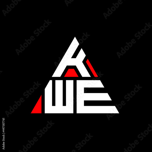 KWE triangle letter logo design with triangle shape. KWE triangle logo design monogram. KWE triangle vector logo template with red color. KWE triangular logo Simple, Elegant, and Luxurious Logo. KWE 