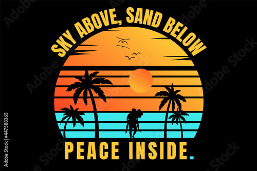 T-shirt silhouette beach romantic couple sunset sky